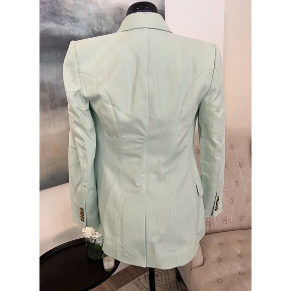 A.L.C Sedgwick II Blazer Mint Green Double Breasted Gold Button Jacket Size 2 - Picture 5 of 12